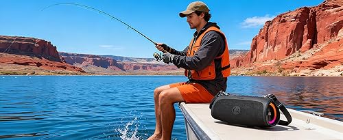 Miniatura 9 de Altavoz Bluetooth portátil y ruidoso, altavoz de subwoofer grande de 60 W, inalámbrico Bluetooth 5.3 con carga USB Powerbank, impermeable IPX7,