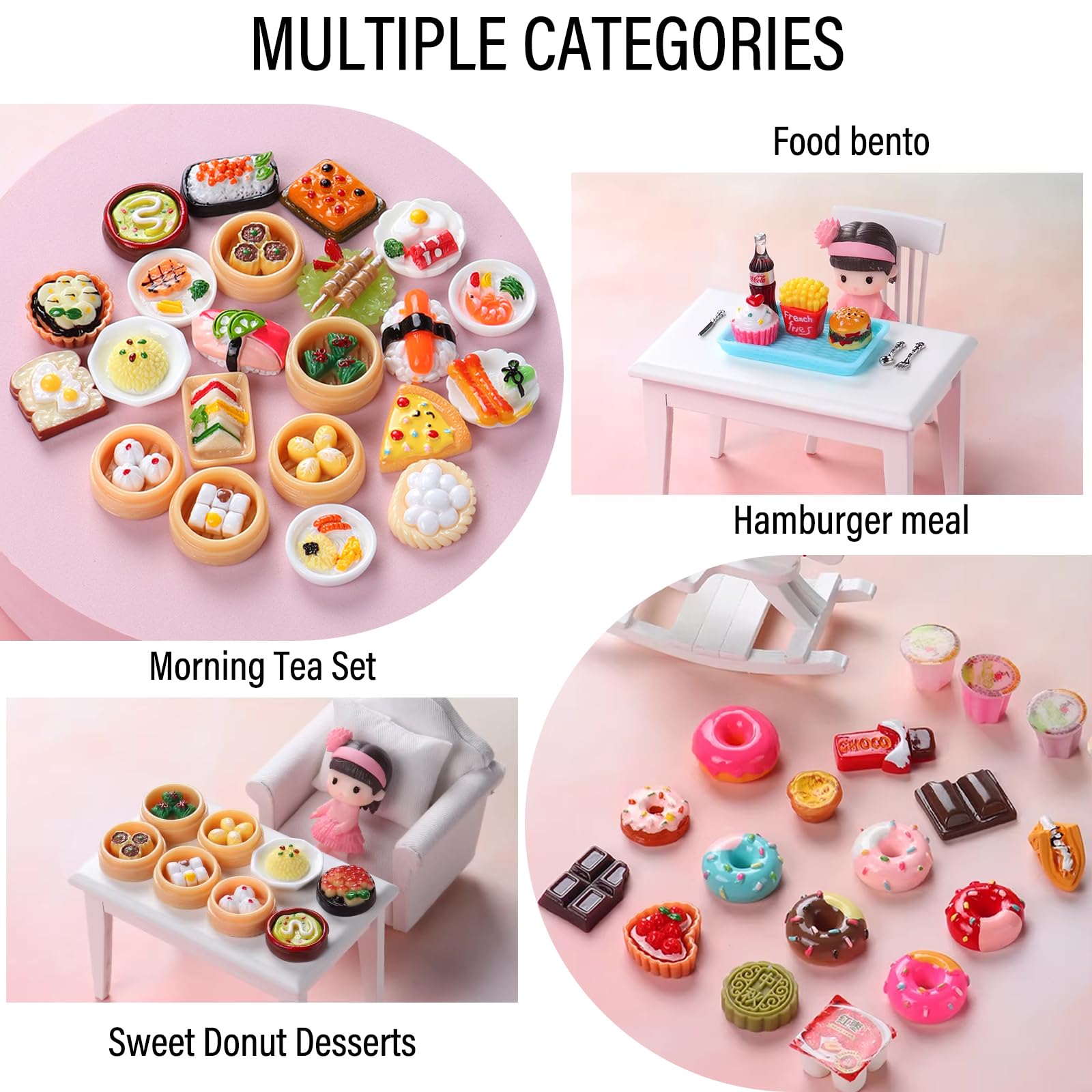 MLPKOI 150 Piezas Comida Miniatura Comida de Juguete, Accesorios para Casa de Muñecas, Juguetes Mezclados de Alimentos y Bebidas en Miniaturas Accesorios Cocina Juguetes, Estilo Aleatorio — view 4