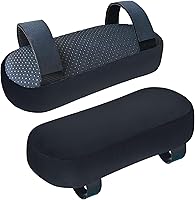 WdFour 2-Pack Non-Slip Ergonomic Armrest Pads for Office Gaming Chairs - Adjustable Forearm Elbow Support Cushions Black