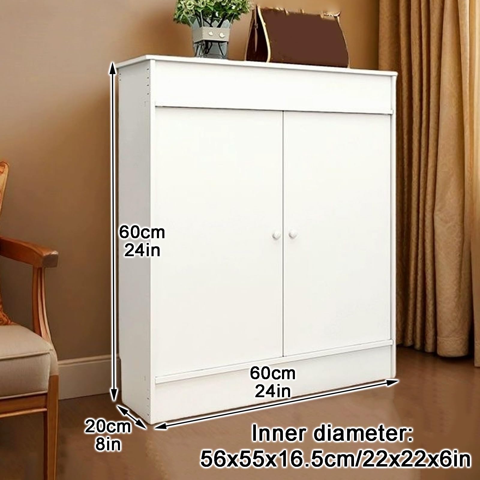 Moderno diseño de 2 puertas para radiador con asas para sala de estar, dormitorio y cocina, calefacción del hogar (60 x 60 x 20 cm)