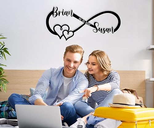 Miniatura 3 de Personalized Infinity Sign  Infinity Heart Sign  infinity wall decor  home décor accents  Love Sign Plaque  Valentines Day Gifts  Couple Name Sign