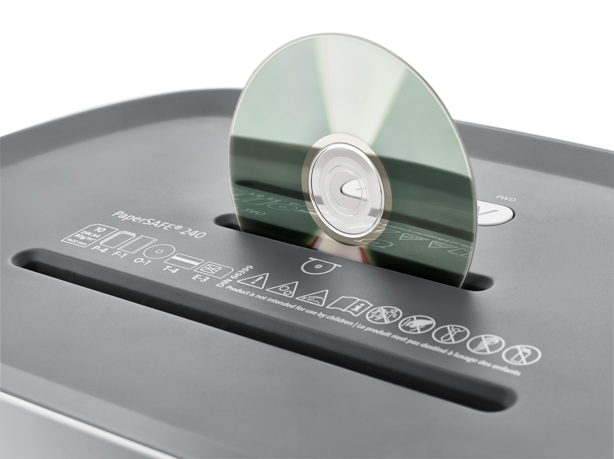 Dahle PaperSAFE PS 240 distruggidocumenti (10 fogli, livello di sicurezza P4, taglio a particelle, privo di olio e manutenzione, 25 litri), grigio
