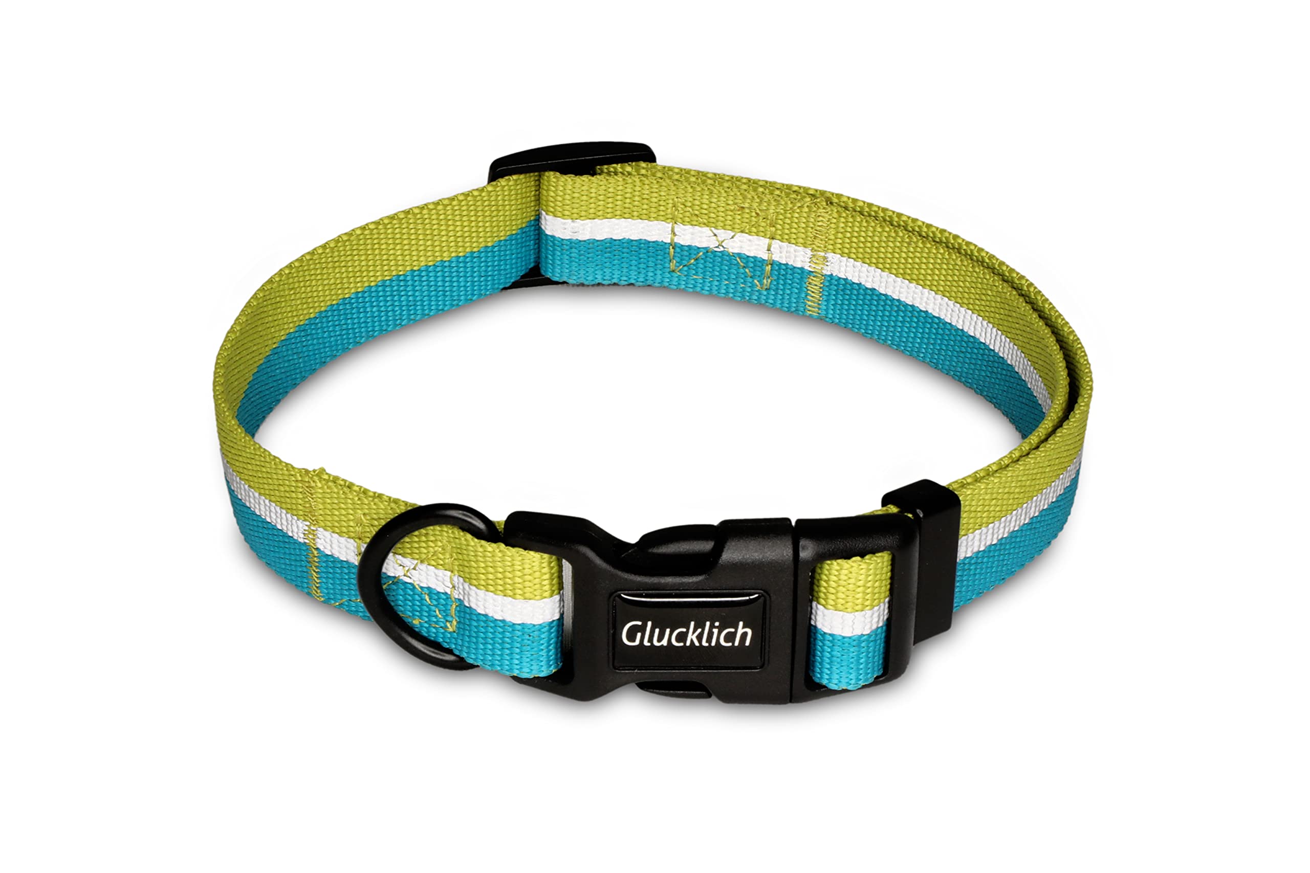 Glucklich Everyday Reflective Dog Collar For Small, Medium, Large Dogs, Super Light Weight Collars With Adjustable Length And Heavy Duty Metal D Ring- Tangle Free (S, Mint Green),45 cm,W_2 cm