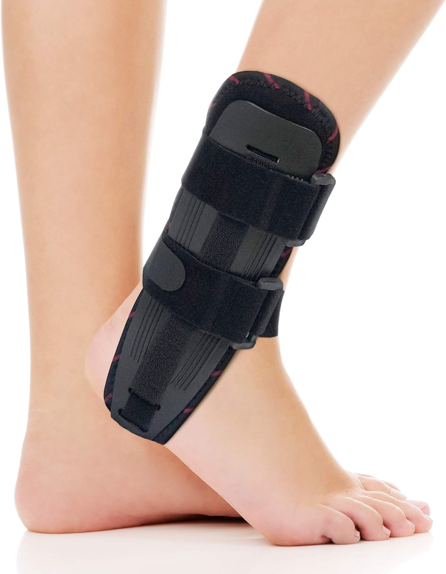 Ankle Stabilizer Brace Stabilizing Stirrup Splint - One Size Fits Most - Black
