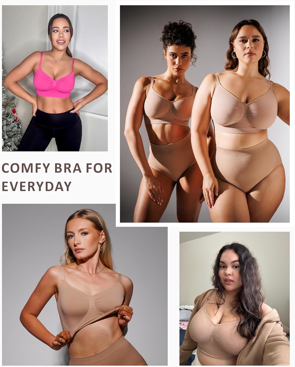 FeelinGirl Bras for Women Wireless Bralettes No Underwire Unlined Seamless Everyday Bras 3-Pack - Image 5