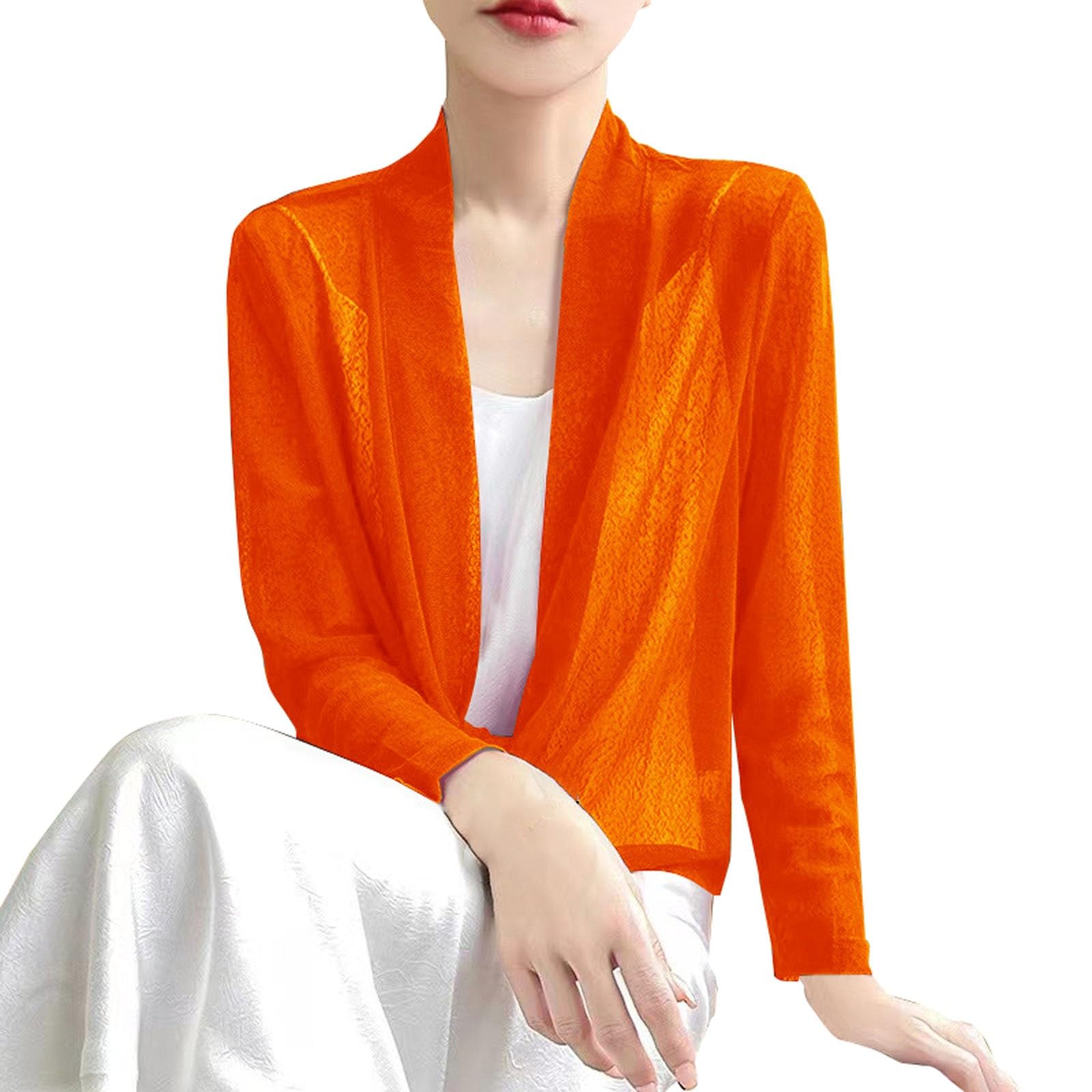 Bolero - Chaleco para mujer, elegante, talla grande, informal, manga larga, abrigo versátil, chaquetas