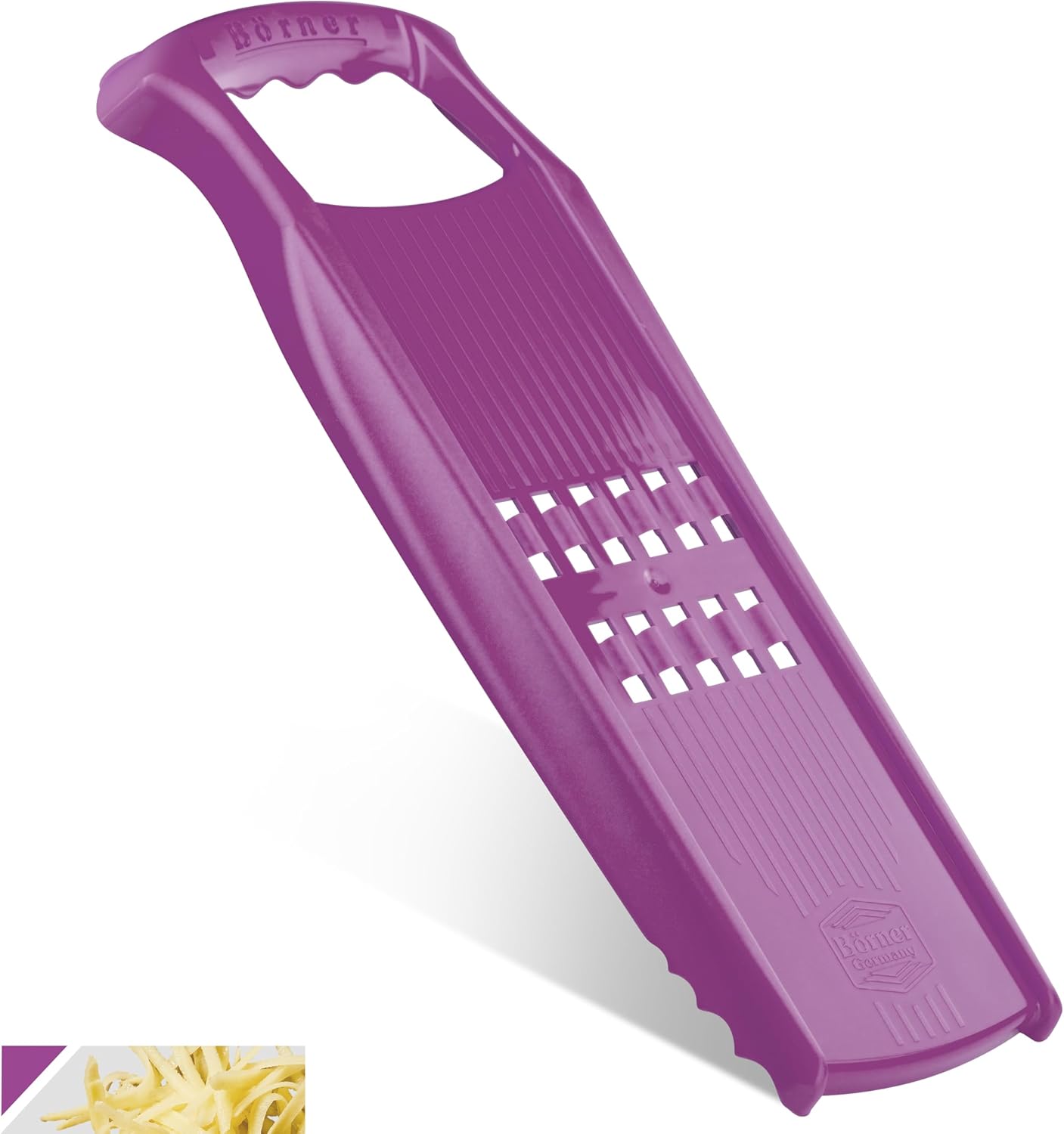 Börner Rösti PowerLine Potato Grater • Vegetable Grater for Swiss Rösti (Potato Hash Browns), Zucchini Fritters • Vegetable Shredder for Raw Potatoes, Zucchini & More • Slicer (Purple)