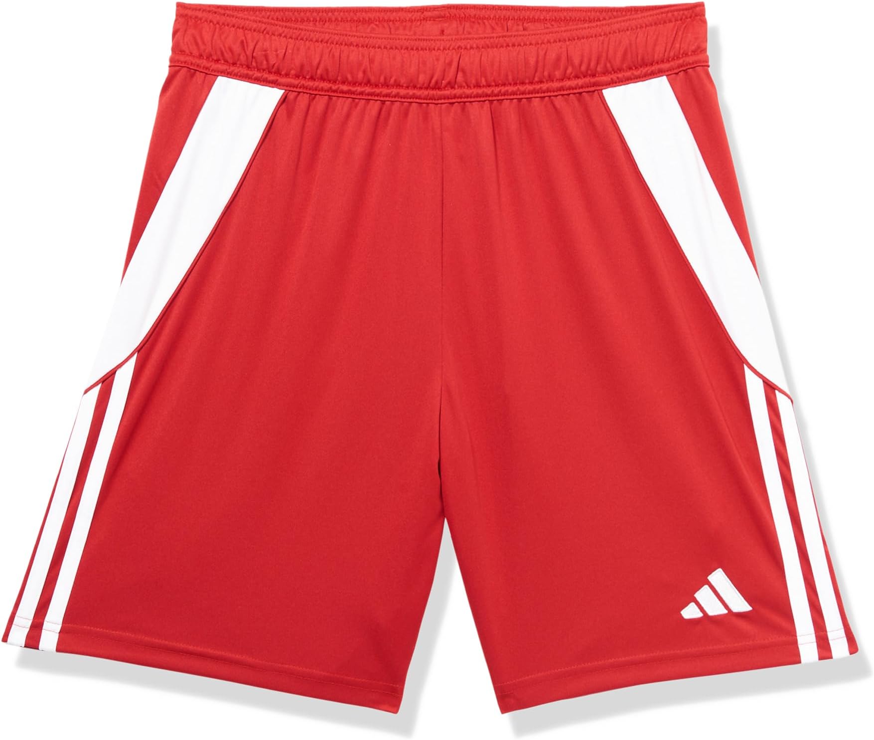adidas red 3 stripes shorts
