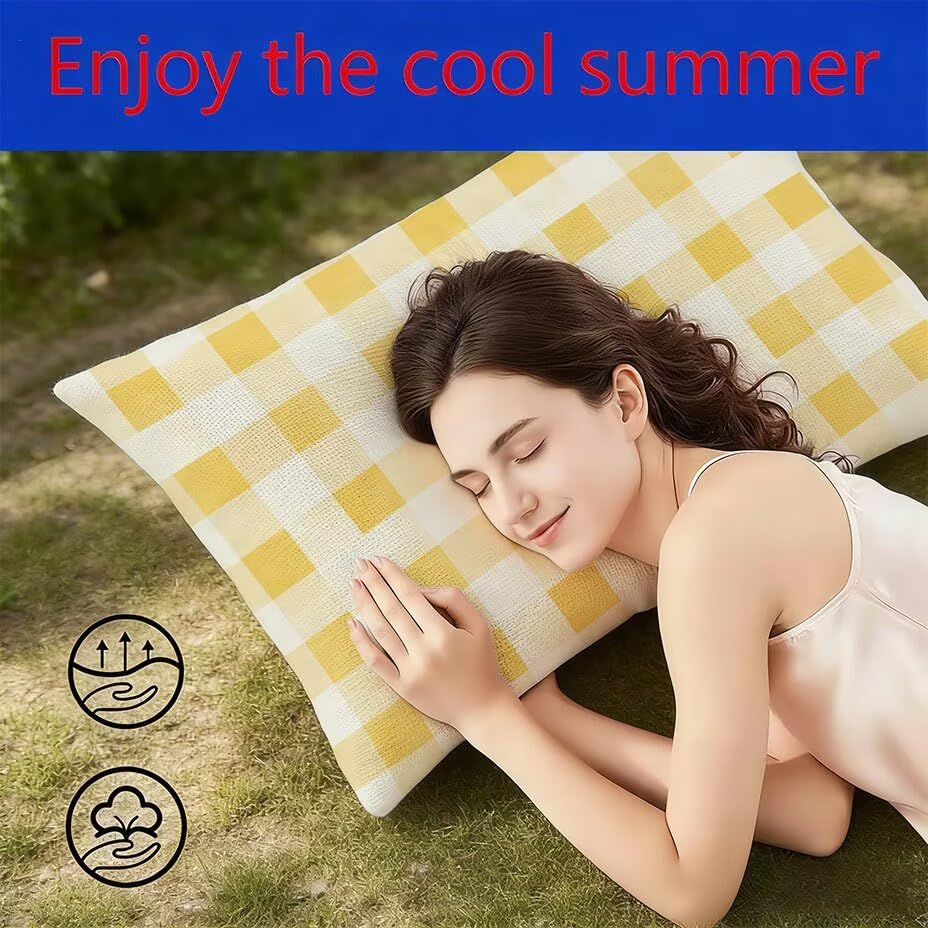 Housse de coussin de jardin résistant aux UV et à la pluie jaune 60x90