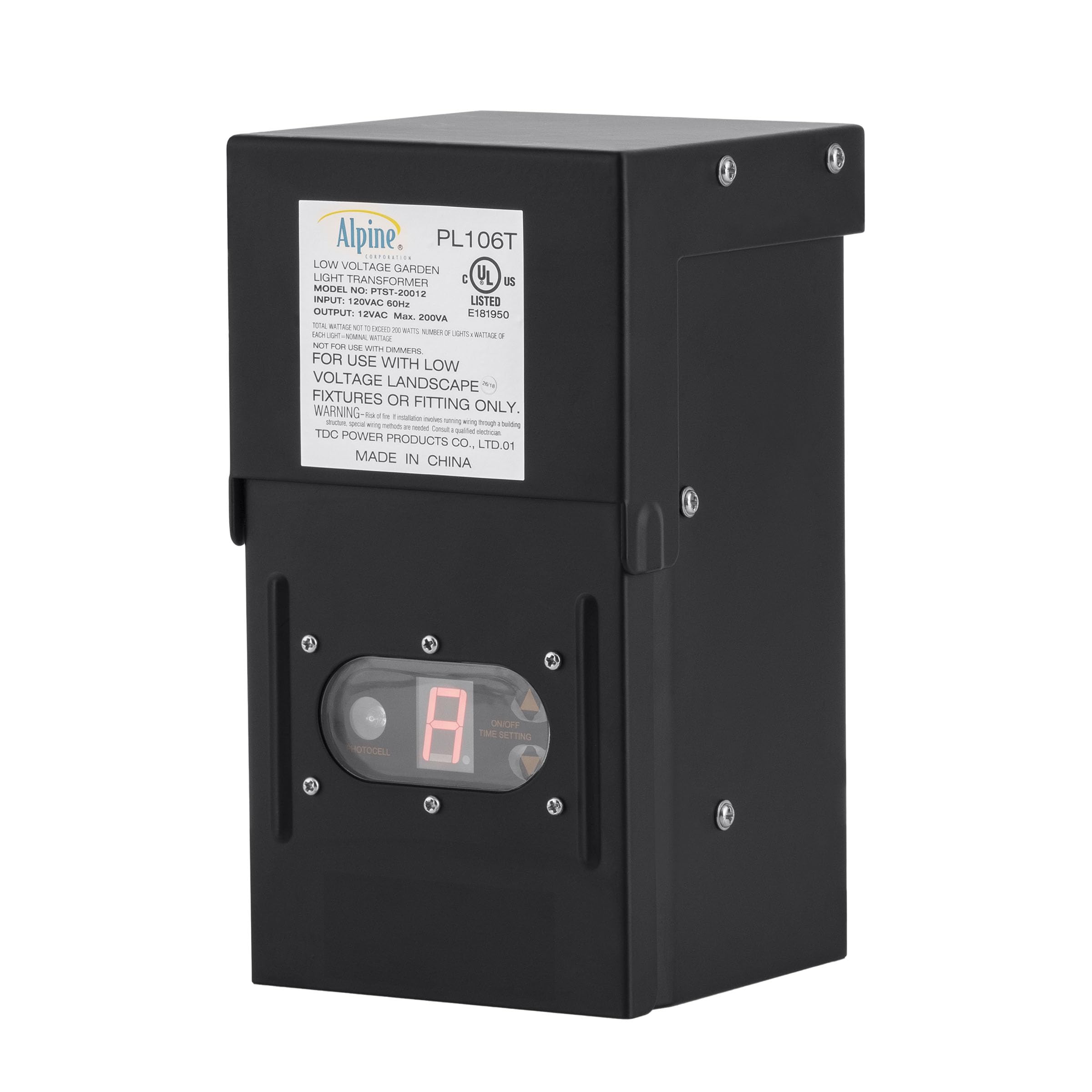 ALPINE PL106T trasformatore 200 Watt con timer e photo Cell
