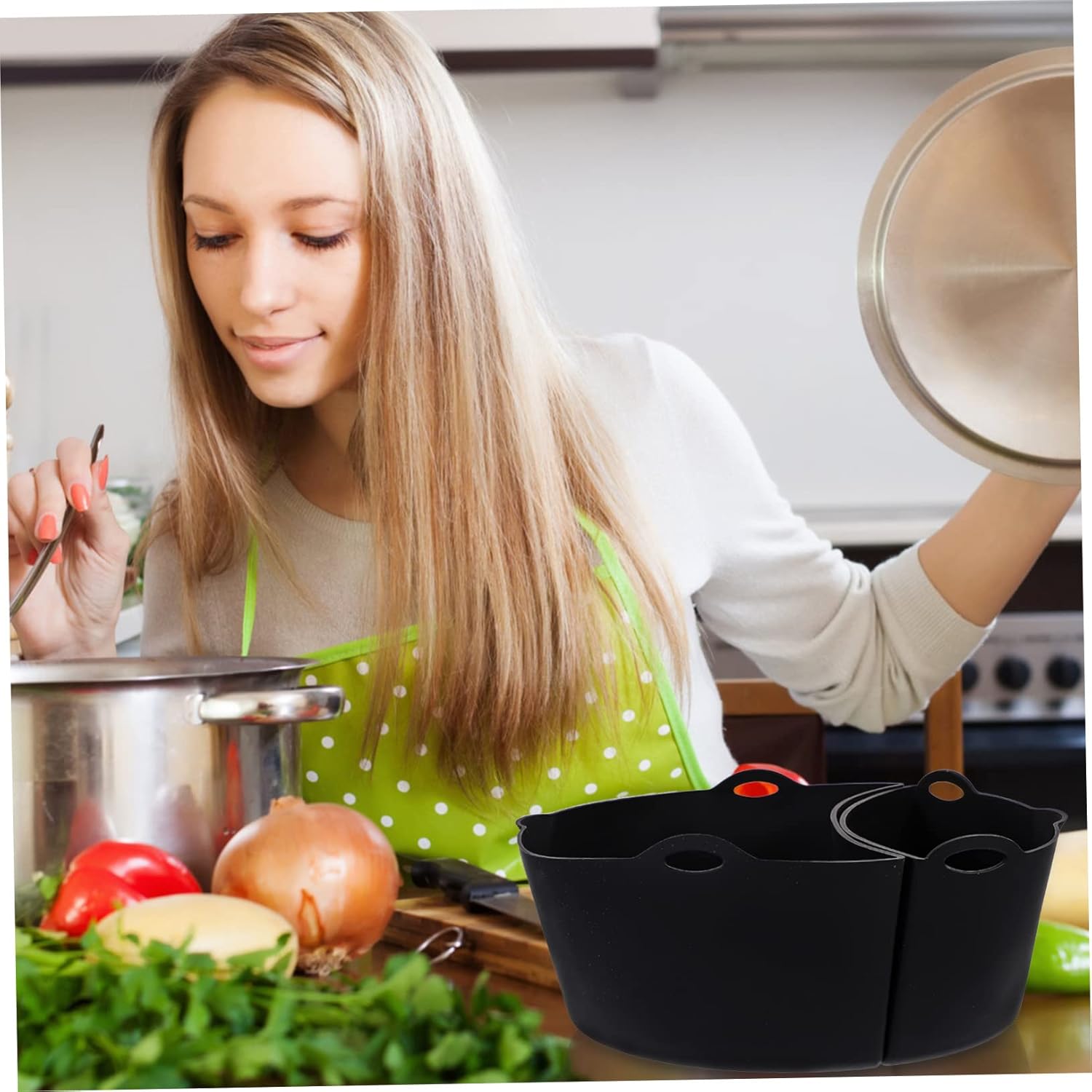 Alipis 4pcs Silicone Slow Cooker Divider Liner Reusable Nonstick Insert for Slow Cookers up to Spill Design for Multi-function Liner for Family Meals