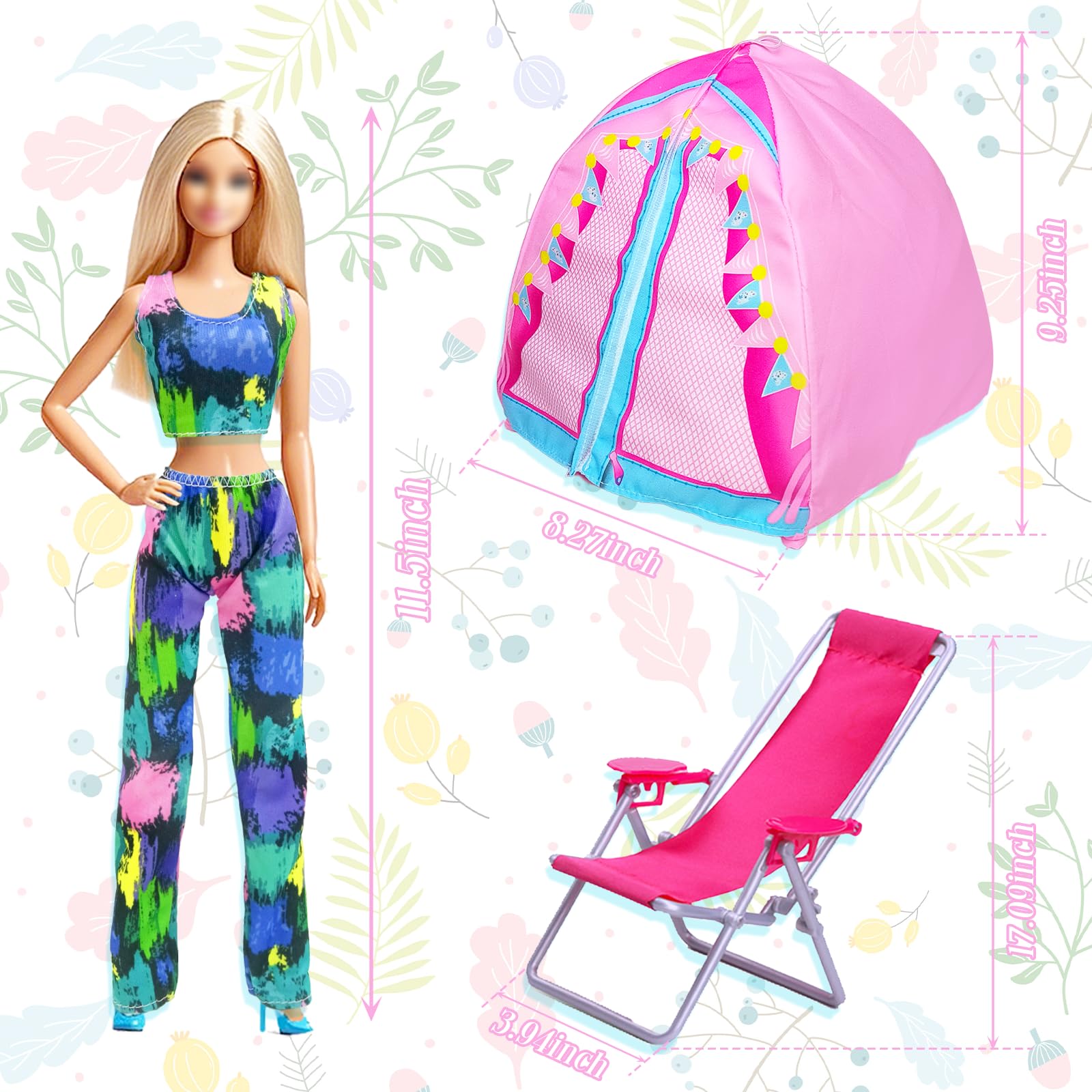 43 Doll Clothes Travel Camping Tent Compatible with Barbie - Image 3