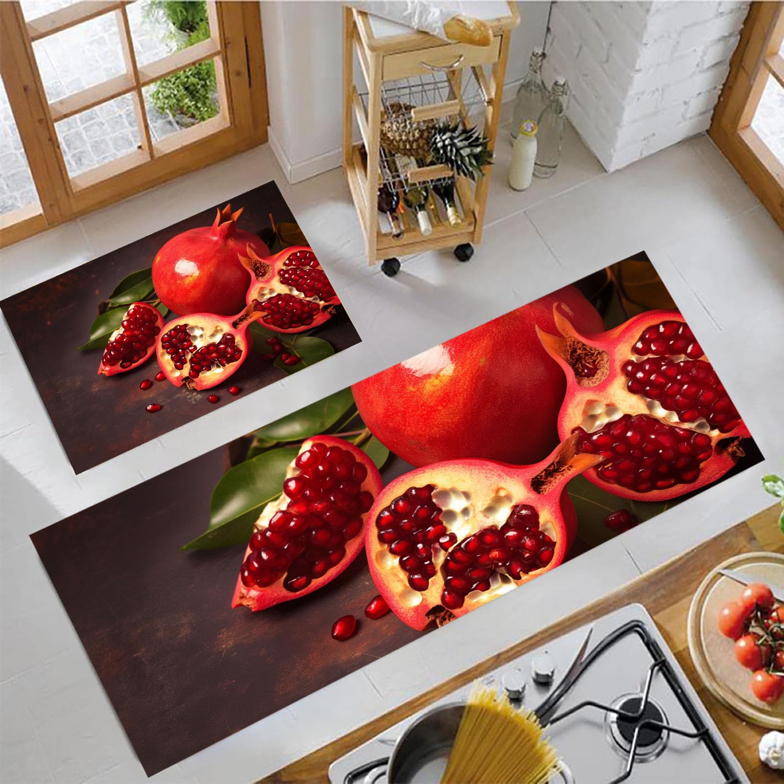 Alfombrillas de cocina antideslizantes y súper absorbentes, pack de 2 alfombras lavables
