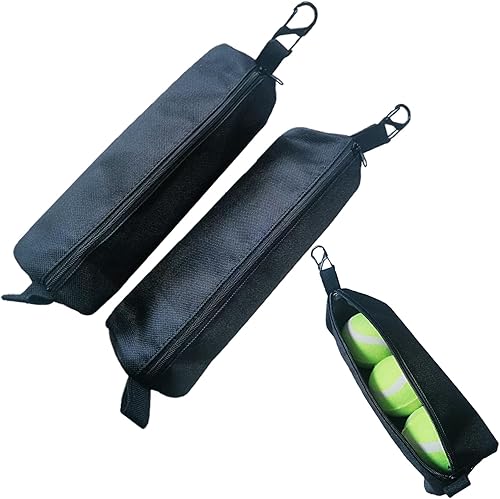 2 bolsas de pickleball con gancho de metal, bolsa de almacenamiento portátil para pelotas de tenis para mochila, accesorios de remo, equipo