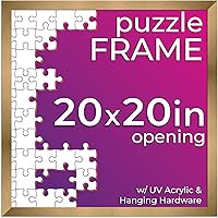 Vista 54 de Poster Palooza Kit de marco para rompecabezas de 18 x 24 pulgadas, incluye hojas de pegamento para rompecabezas, marco de madera de bronce