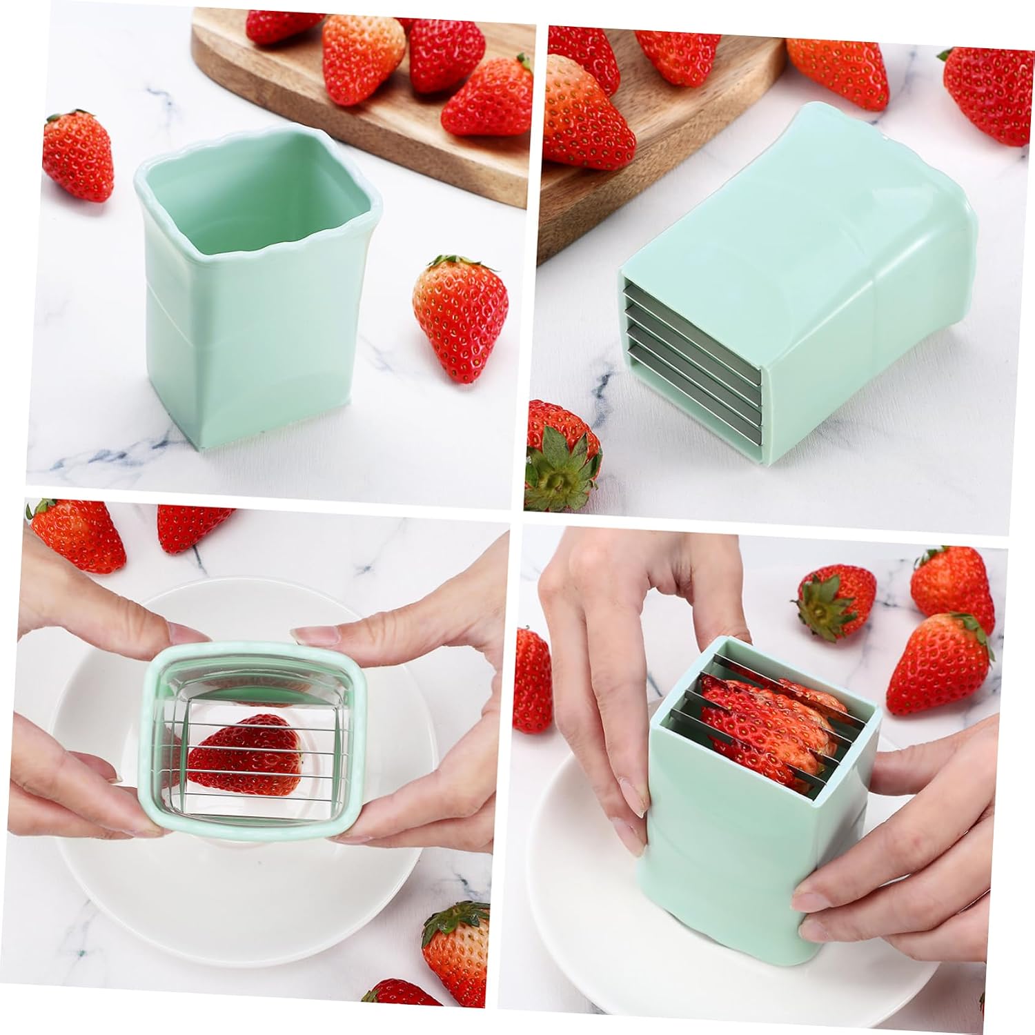 Xmas Handheld Fruit Slicer Set with Brush Stainless Steel for Oranges