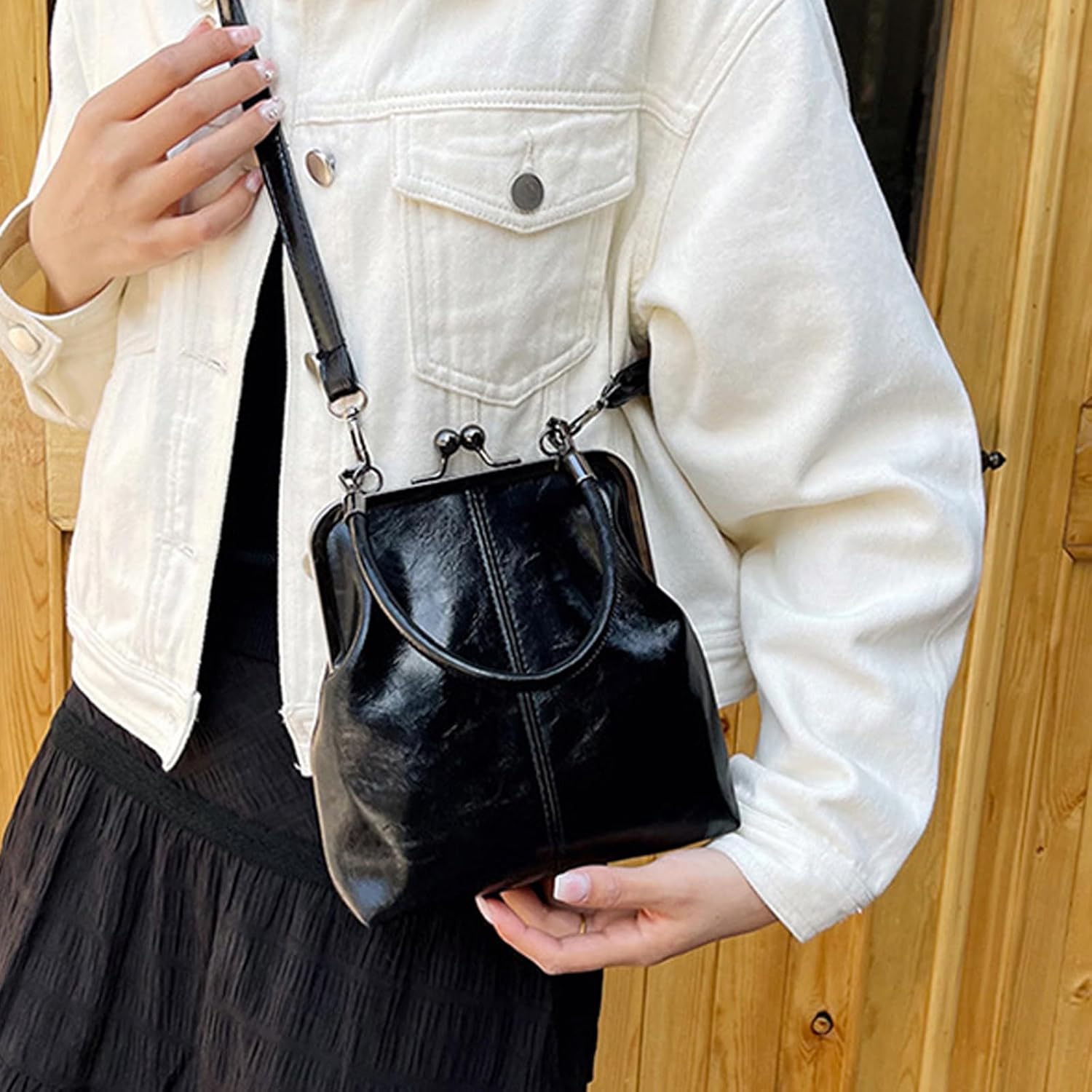 Small Crossbody Purse Women Minis Toted Bag Top Handle Shoulder Bag Compact Handbags with Adjustable Strap Phone Purse - Image 4