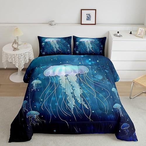 Feelyou Jellyfish Comforter Set Queen Size Boys Girls Teens