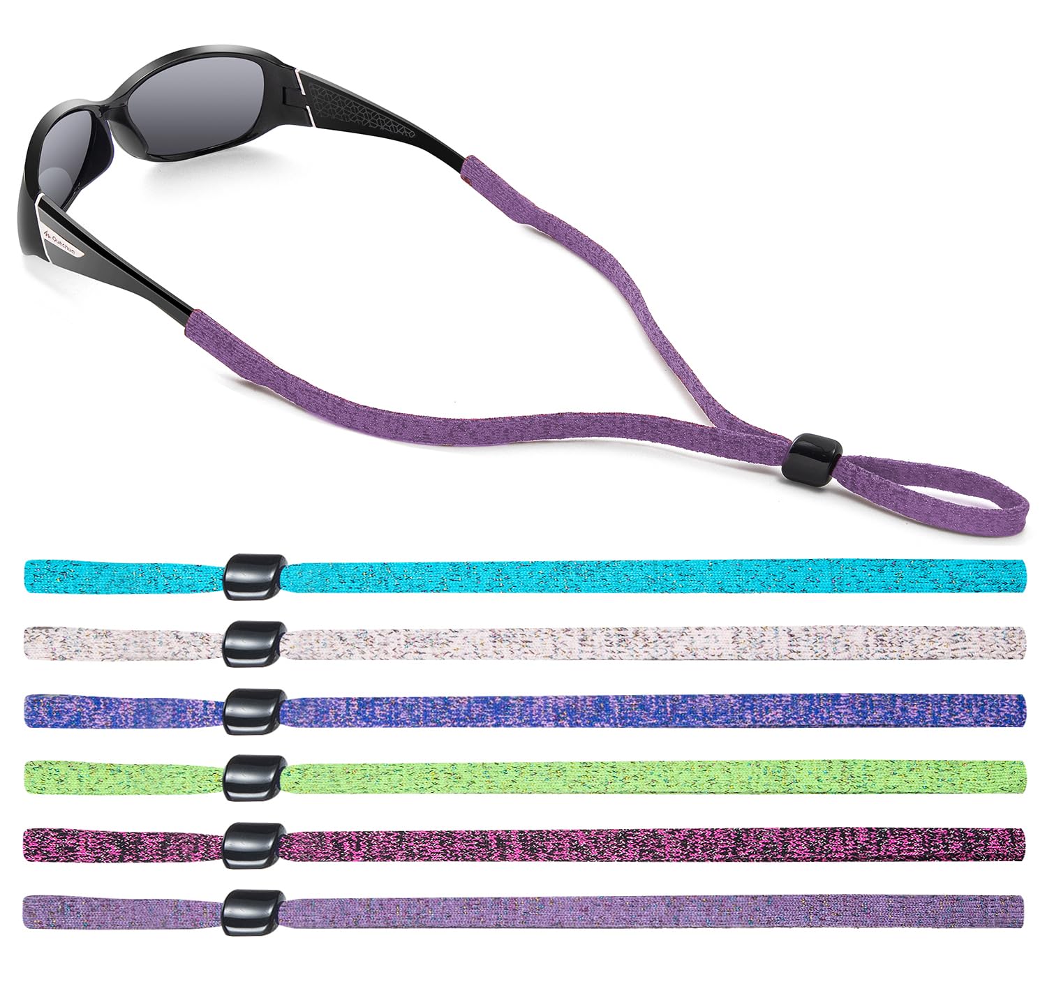 SHINKODATrendy Sunglasses Strap to Keep Glasses on Face for Women Girls Cute Glasses Leash Bling Sunglass Accessories Glasses Holding Cord Sports Eyeglasses Long Strap Eyewear Neck Holders, Pack of 6
