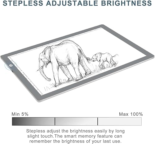 Miniatura 111 de LitEnergy Kit de almohadilla de luz LED de 9 x 12 pulgadas, tablero de luz alimentado por USB, caja de luz de brillo ajustable con 108 ranuras