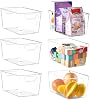 Stebopum 6Pack Plastic Storage Box, Clear Storage Boxes With Handle, Suitable For Kitchen Cupboard Organiser, Bathroom, Pantry, Fridge Organisers