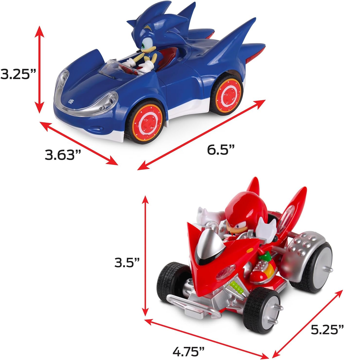 NKOK Sonic The Hedgehog Knuckles & Sonic Pull-Back Racers - 2-Pack