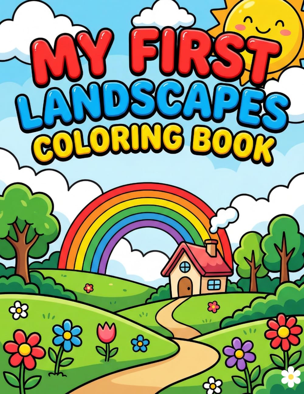 My First Landscapes Coloring Book: SIze 8.5*11 | Pages 104 | Fun and Friendly Outdoor Scenes for Beginners | Color Test Page Included | Kids Ages-4 to 10