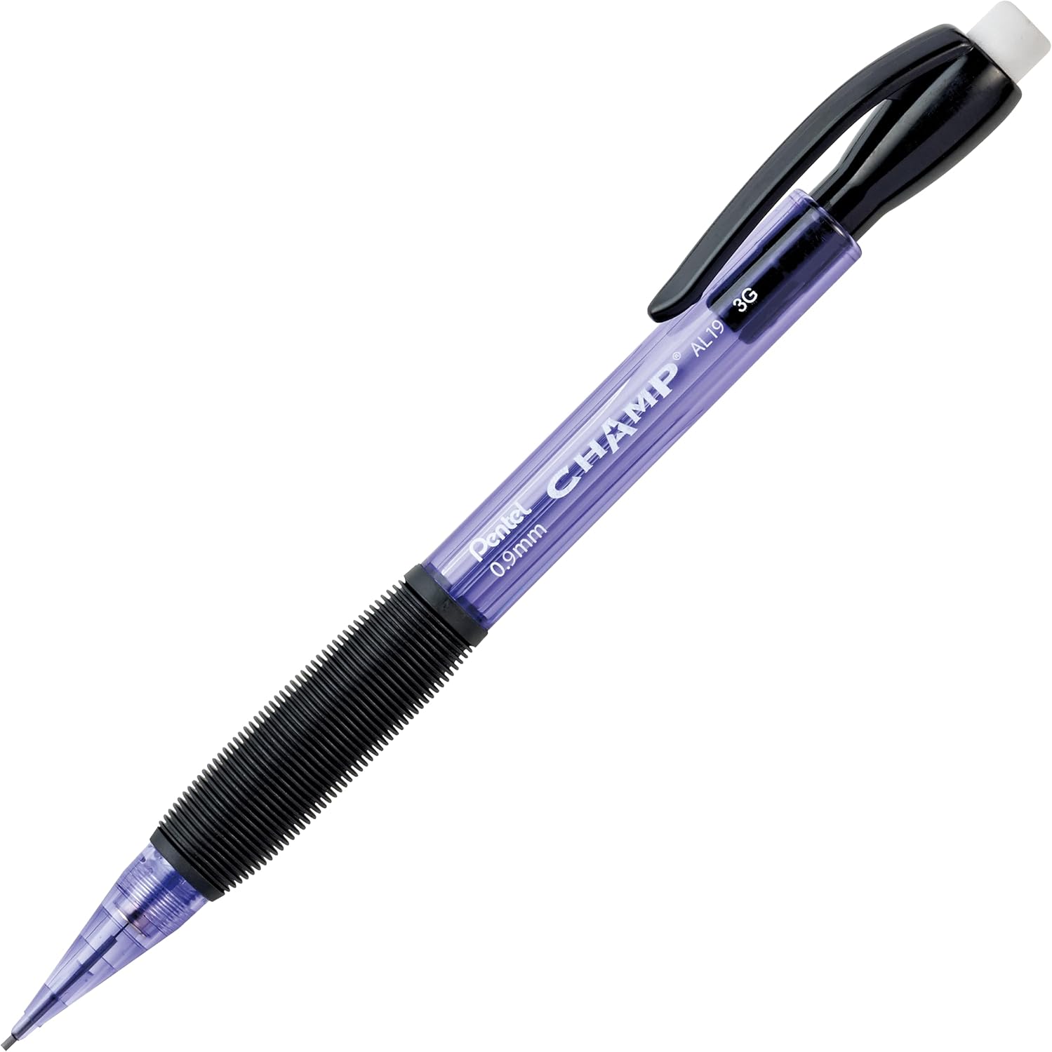 Pentel Champ Mechanical Pencil, (0.9mm), Tinted Violet Barrel, Box of 12 (AL19V) image 2