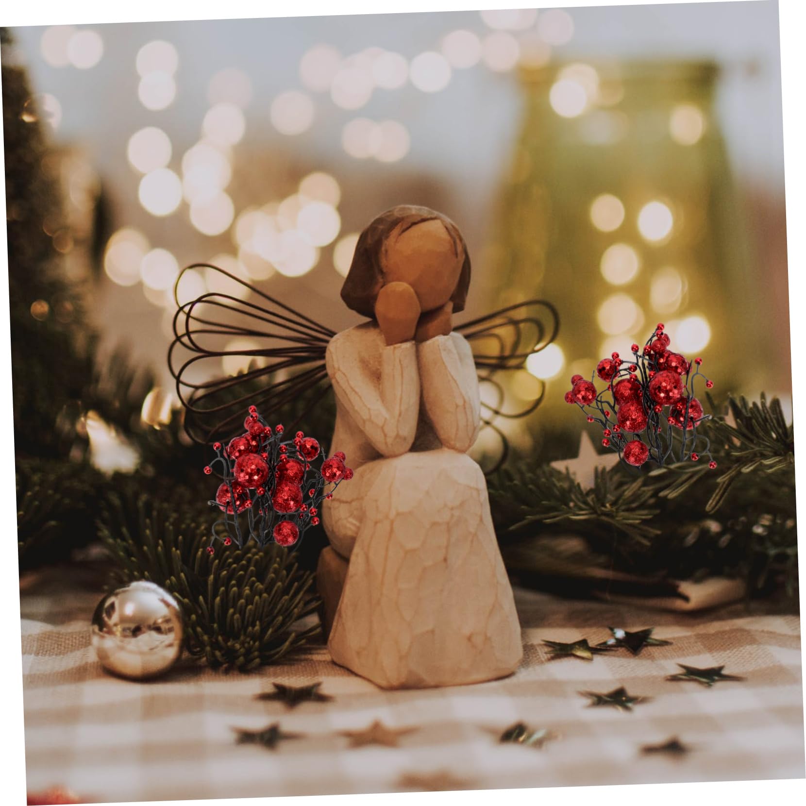 Abaodam 24piezas Ramas De Artificiales De Navidad Decoraciones para Arreglos Imitación De Frutas Accesorios para Fiestas y Decoración para Hogar y Comercio