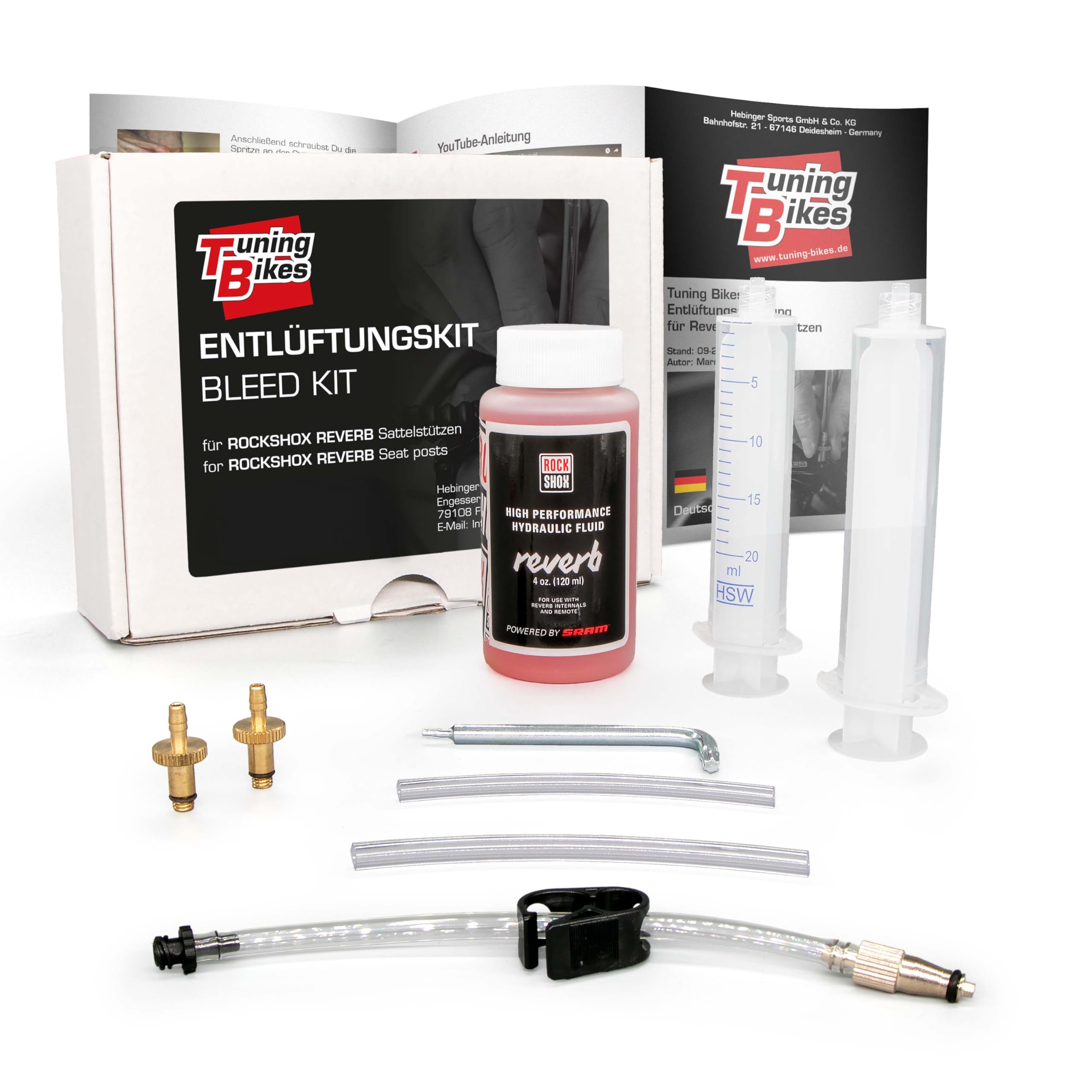 TB Entlüftungsset für RockShox Reverb (auch Stealth) Sattelstützen/XLoc Gabel und Dämpfer