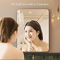 Vista 3 de dnbss Espejo de baño con marco negro de 18 x 24 pulgadas, espejos de pared con marco de metal, espejo de tocador rectangular montado en la pared