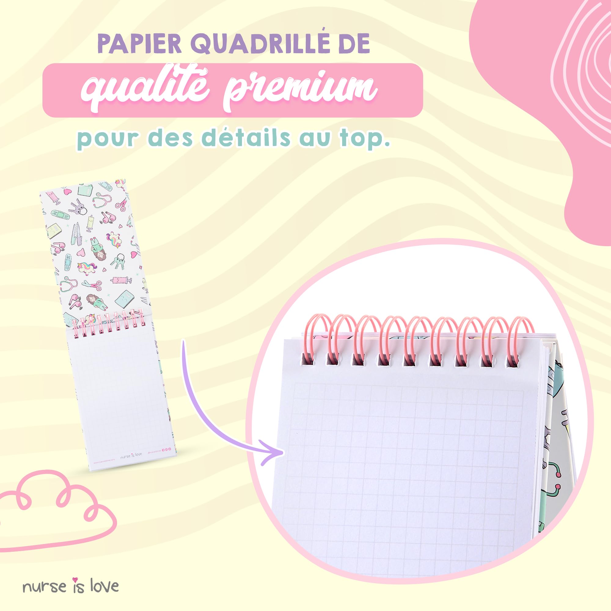 Petit Carnet De Notes Spirale A7 Pour Infirmiere & Aide Soignante - Cadeau Médecins UNICORNS