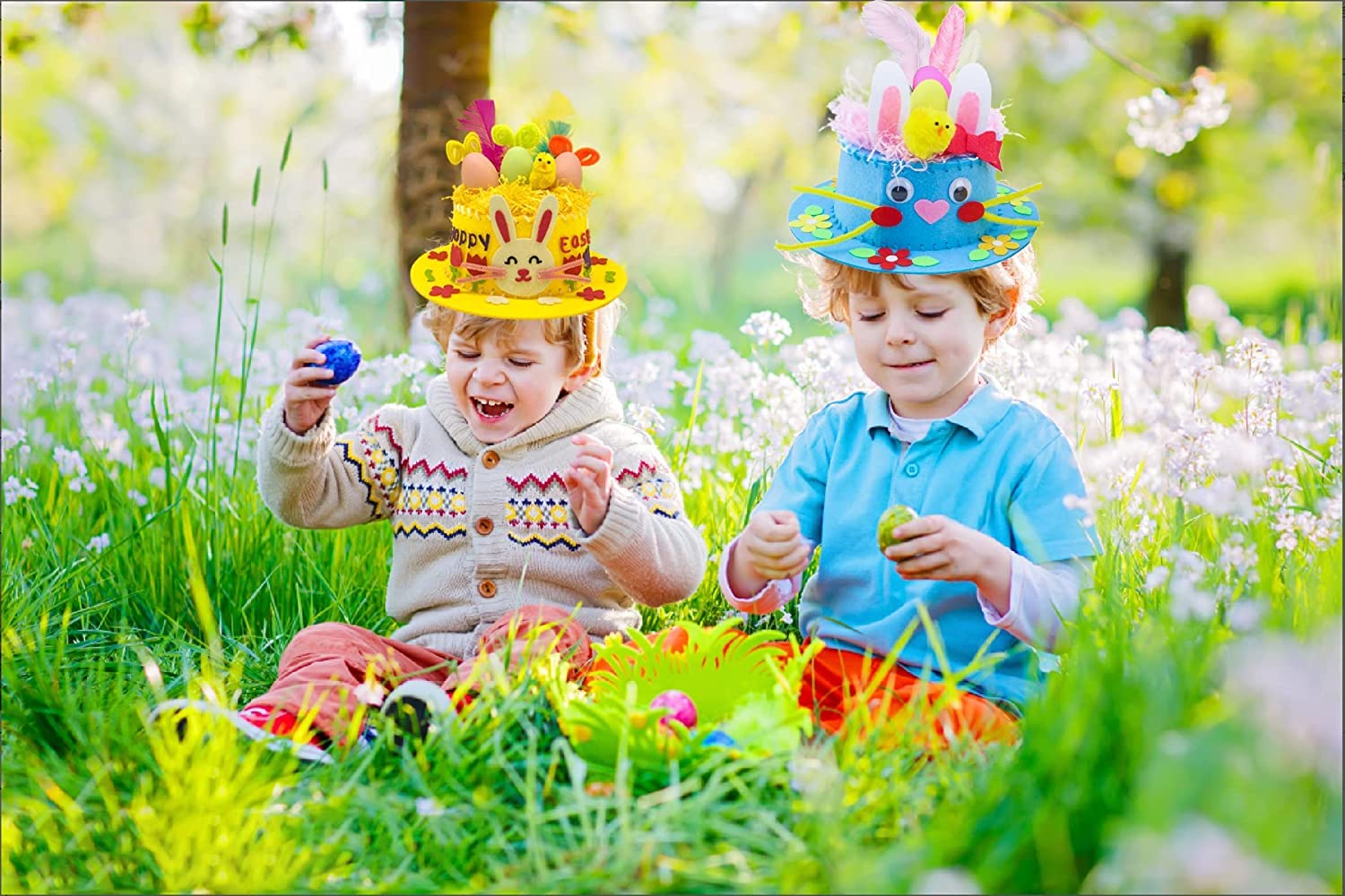 Obyjca Blue Easter Bonnet Decorations Kit Easter Decorations