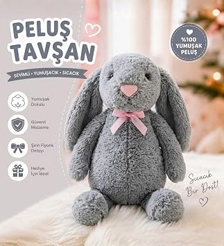 Sleeping Friend Long Ear Bunny Plush Rabbit 65cm Gray