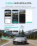 BOTSLAB 4K 3 Canal Dash Cam Arrière et intérieur, G980H Caméra triple Dash pour voitures, 5.8GHz WiFi, Intégré GPS, Contrôle de la voix, 3.18" écran tactile, mode de stationnement 24/7, 128GB Carte incluse