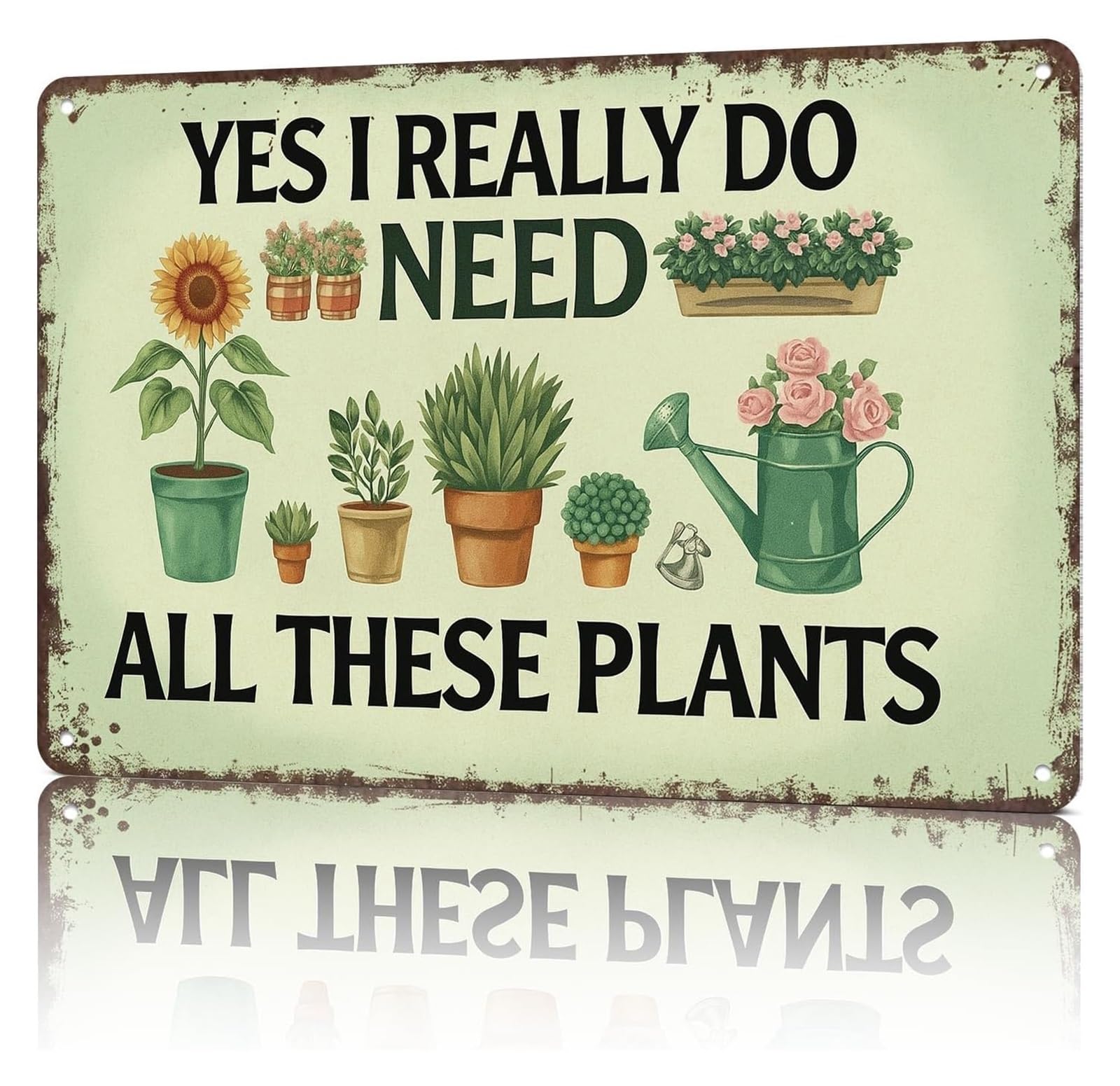 EXTOAOIK Sarcastic Vintage Sign Potted Plants Vintage Style Tin Board For Basement Workshop Gym Pool House Game Room 8 X 12 inch