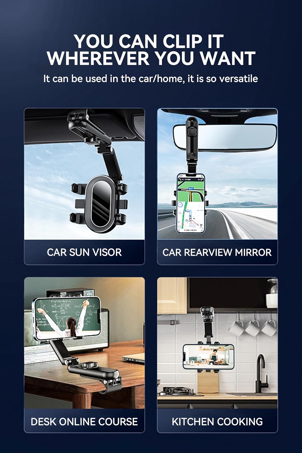 Temvue Car Photography Phone Mount Stabilizer, Universal Cell Phone Car Mount Metal Anti-Shake POV View for Navigation Live Streaming Self-Recording & Video Driving - Image 8