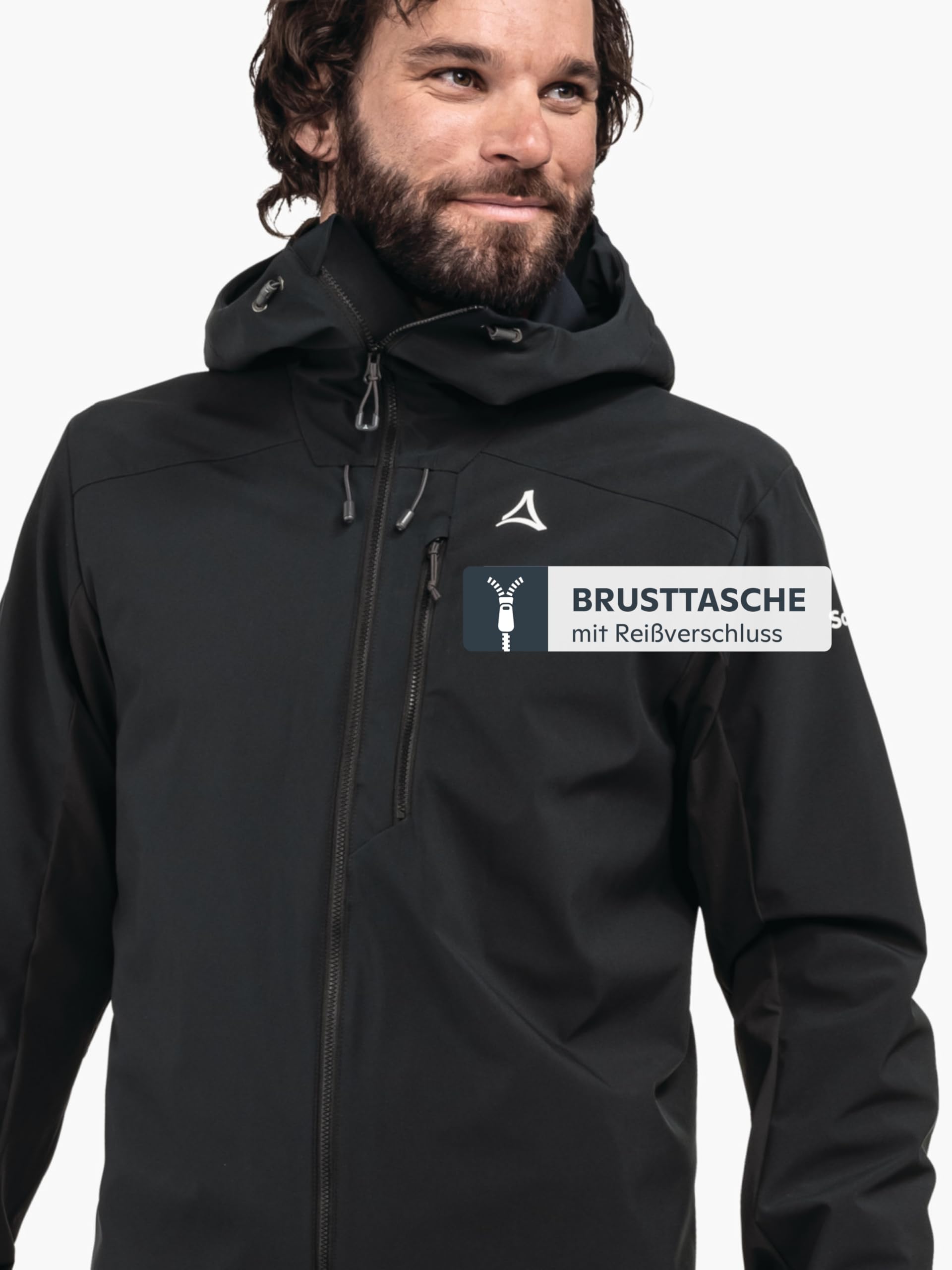 Schöffel Herren Hybrid Jk Style Salza MNS, MTB Jacke mit helmtauglicher Kapuze, wasser- und windabweisende Fahrradjacke, leichte Jacke mit 4-Wege Stretch