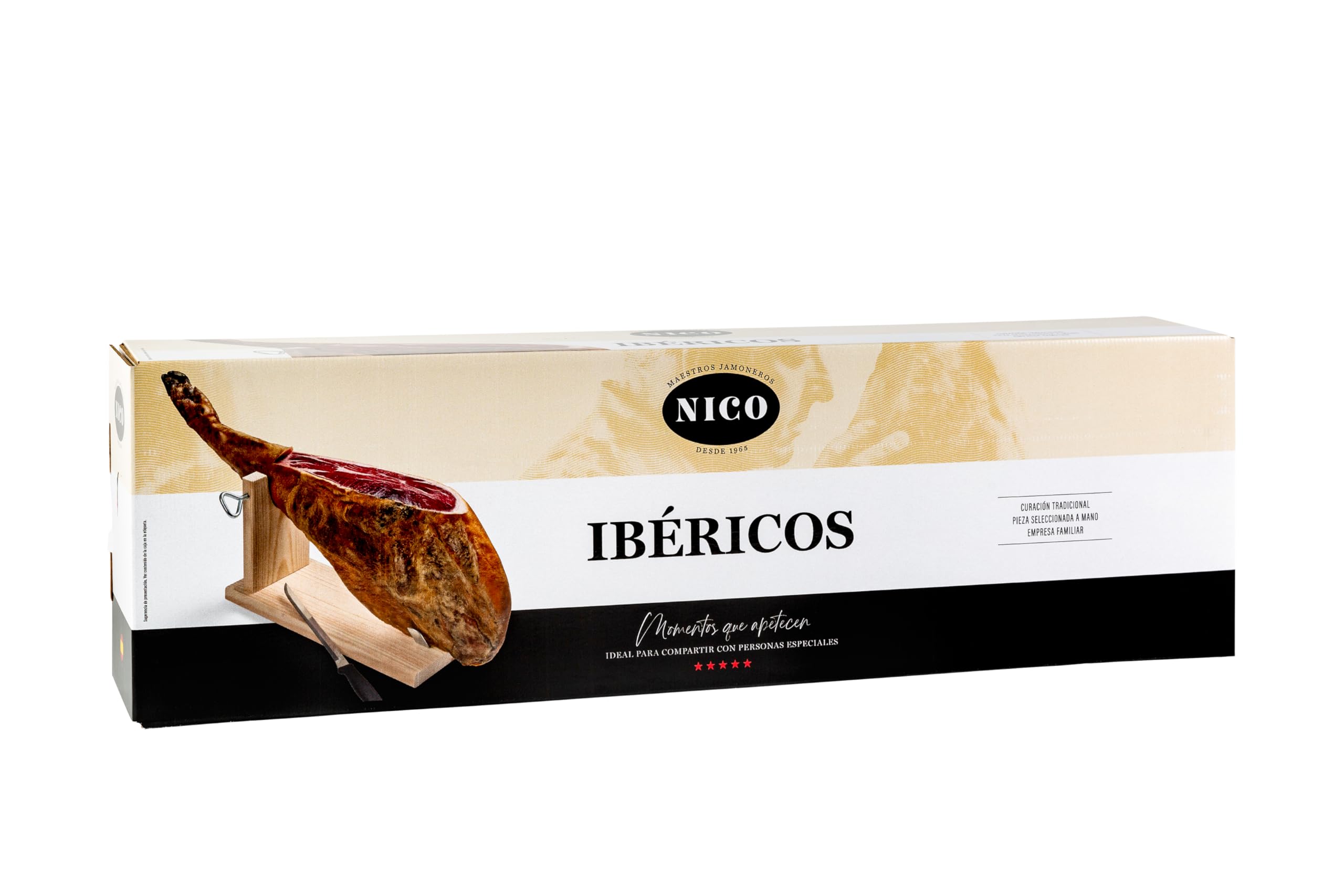 SCHINKEN CEBO IBÉRICO 50 % iberische Rasse, intensiver und exquisiter Geschmack. 7,5 bis 8,5 kg mit einer Reifung von mehr als 24 Monaten.