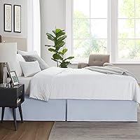 Vista 272 de Nestl - Falda plisada de cama de fácil ajuste, con caída a medida de 14 pulgadas, microfibra suave de doble cepillado, con calidad de hotel