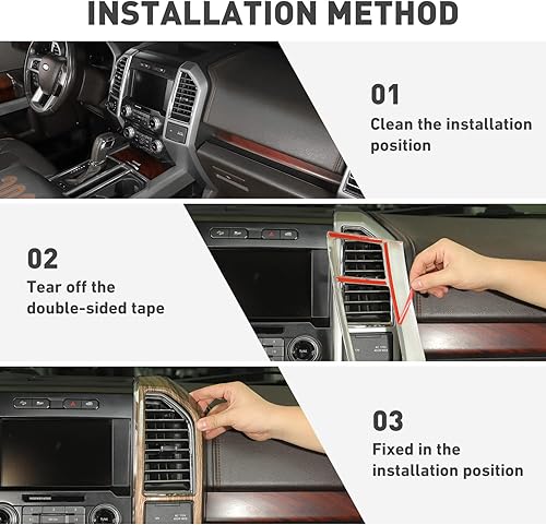 Miniatura 5 de Kit de cubierta de panel de tablero de consola central para Ford F150 2015-2020, kit de decoración interior para Ford F150 2015-2020 (5 unidades,