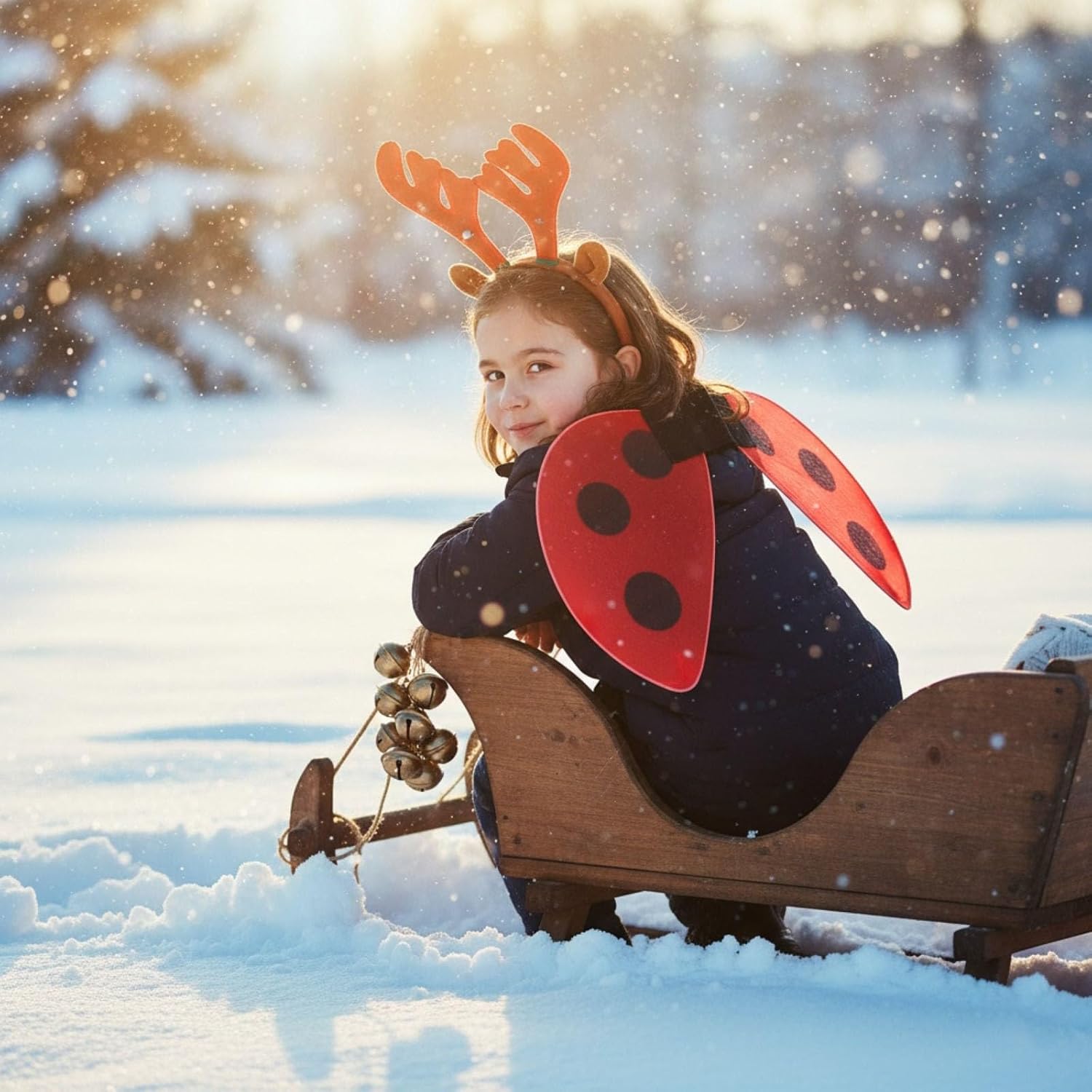 LOGOFUN Ladybug Wings Red Mesh Halloween Costume Accessories for Children Dress Up Birthday Wedding Party Supplies - Image 4
