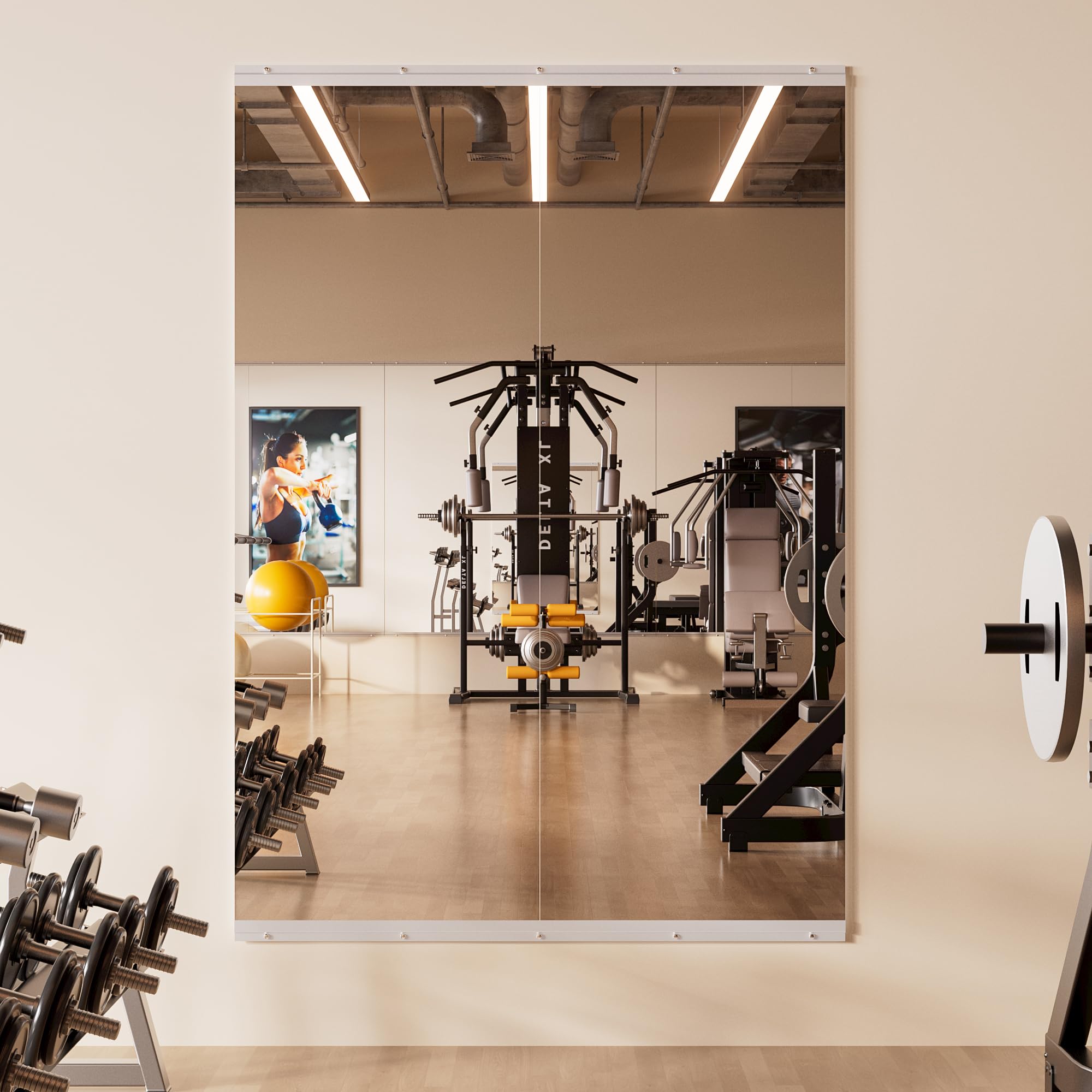 Keonjinn Gym Mirrors for Home Gym 170x60cm -2 Pcs Large Mirror Full Length