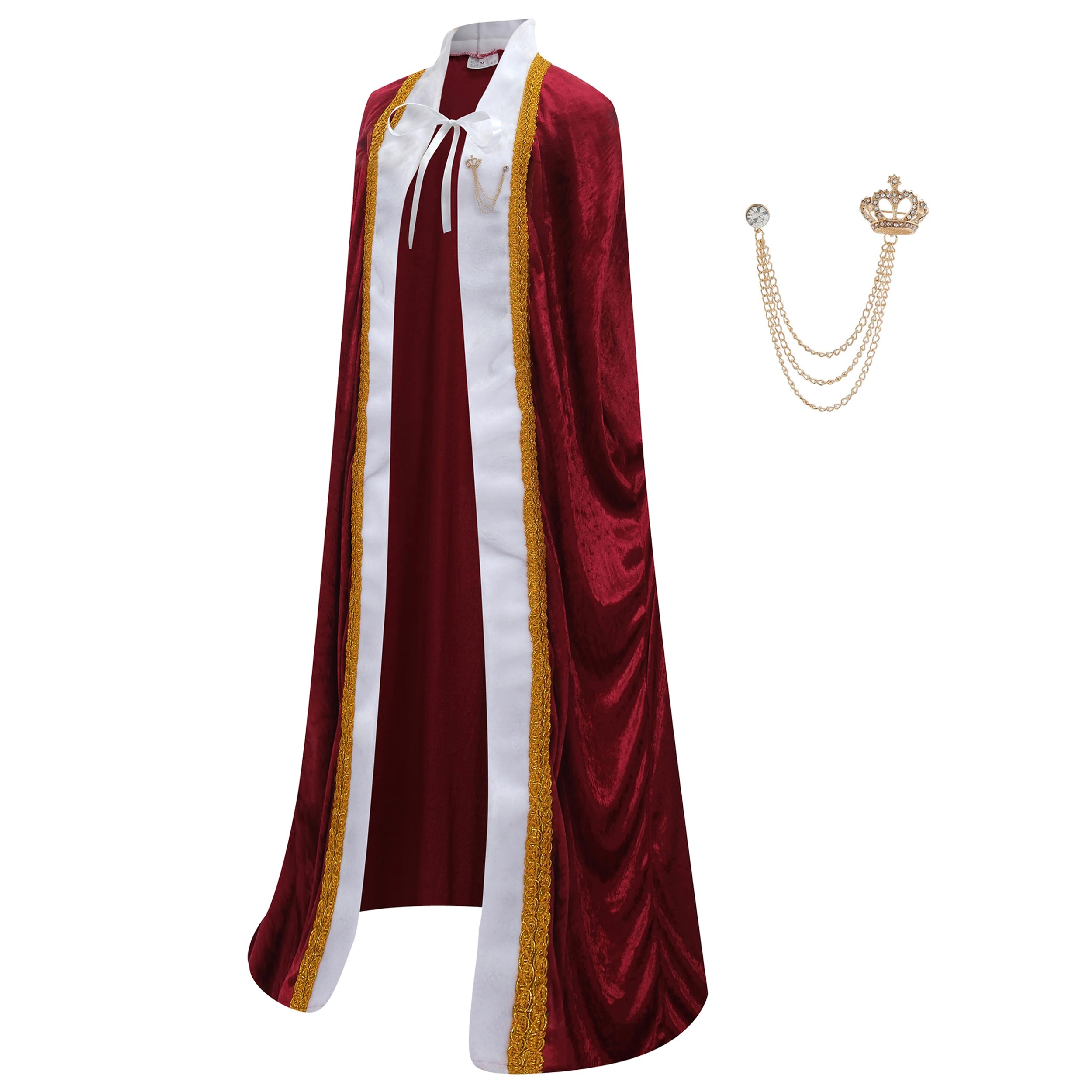 RegenboogKing Costume for Men and Women,Queen Costume,Adult King Cape Robe,Lord Farquaad Costume