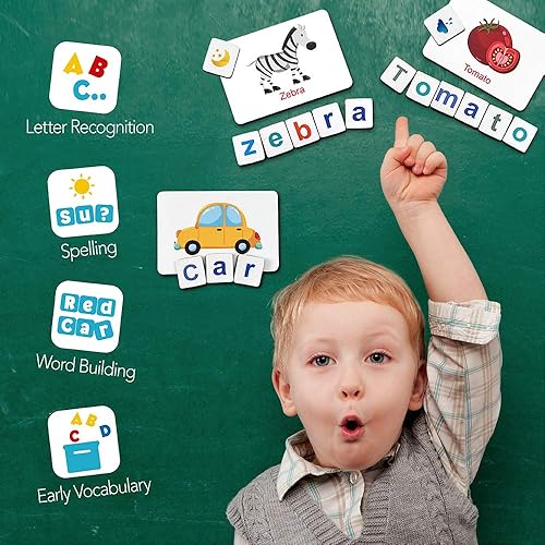 Miniatura 6 de Coogam - Letras magnéticas de madera y números de juguetes, imanes para el refrigerador, tarjetas del alfabeto ABC, palabras, conteo de ortografía,