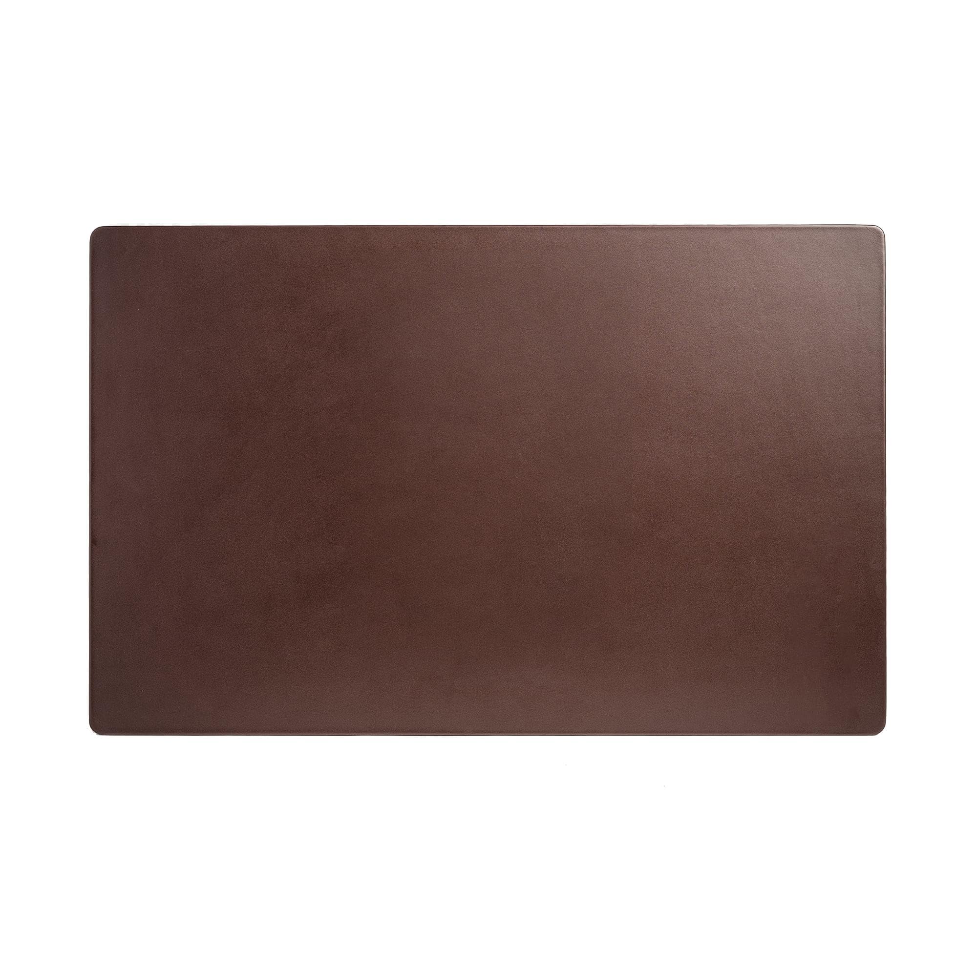 Sous-main en cuir marron chocolat 76,2 x 48,3 cm sans rails