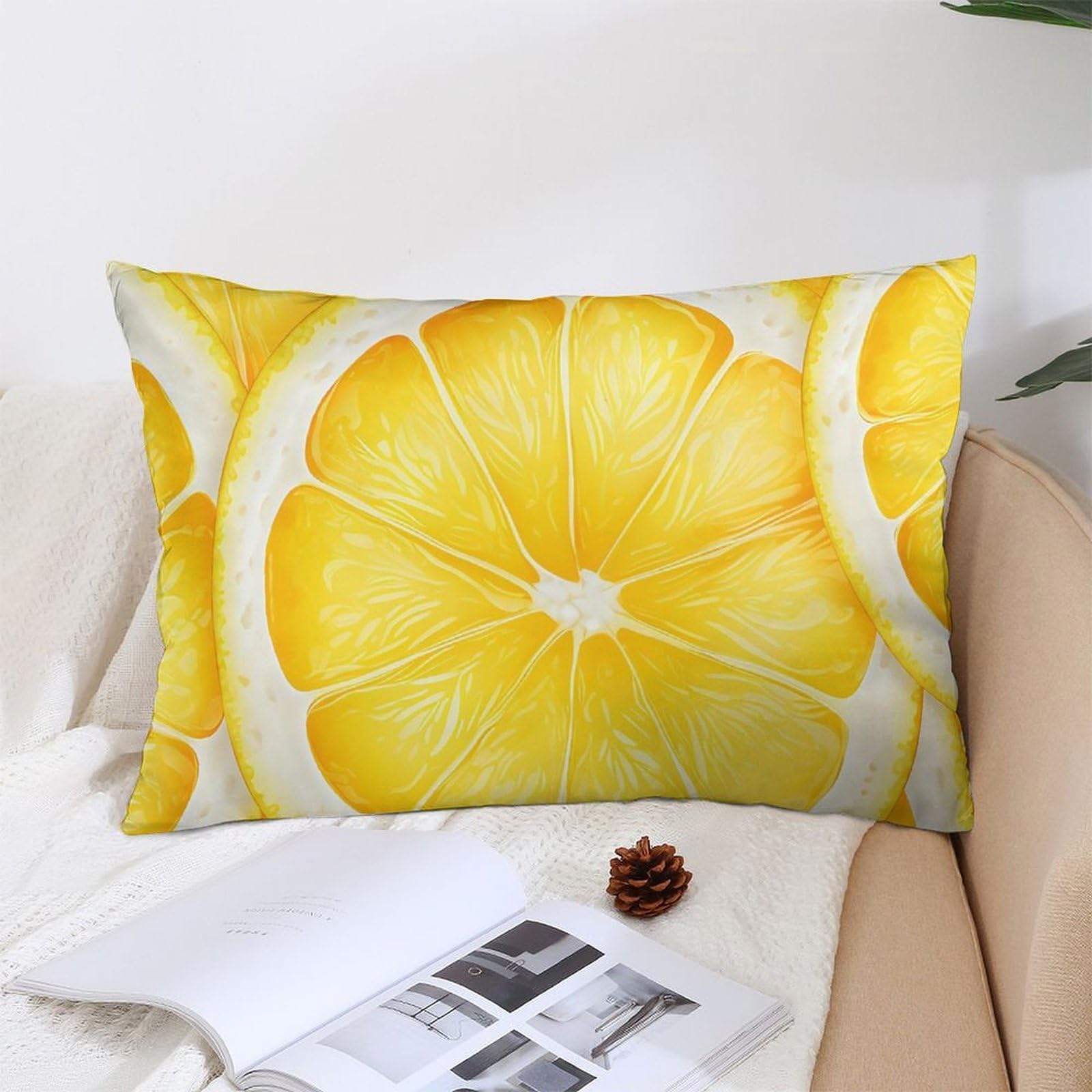 NTVOWPZO Decoration Throw Pillow Covers 12 "x20 Pillowcases Covers Lemon Slice Pattern Soft Pillowcases Modern Farmhouse Home Decor Sofa Cushions Covers for Couch Bed Living Room