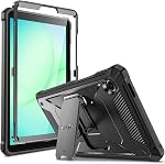 Fintie Étui antichoc pour Samsung Galaxy Tab A11/ A9 8.7 De pouce (SM-X130/X133/X110/X115), Tuatara robuste Unibody Hybrid Protection complète Bumper Kickstand Cover w/Construit-in Screen Protecteur, Noir , [Double Layer] robuste Unicorp Hybride Protection