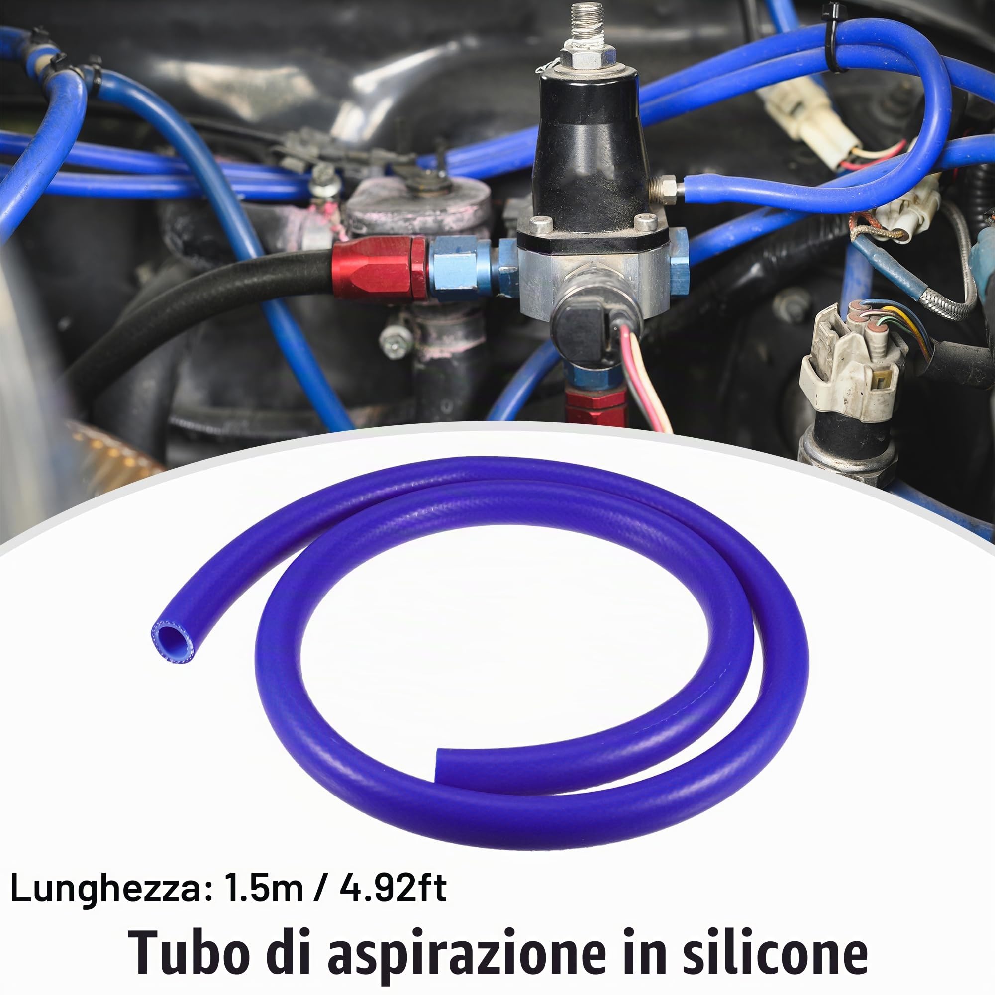 QUARKZMAN Macchina Silicone Vuoto Tubi Tubo Linea Blu ID 18mm 4.92ft Lunghezza