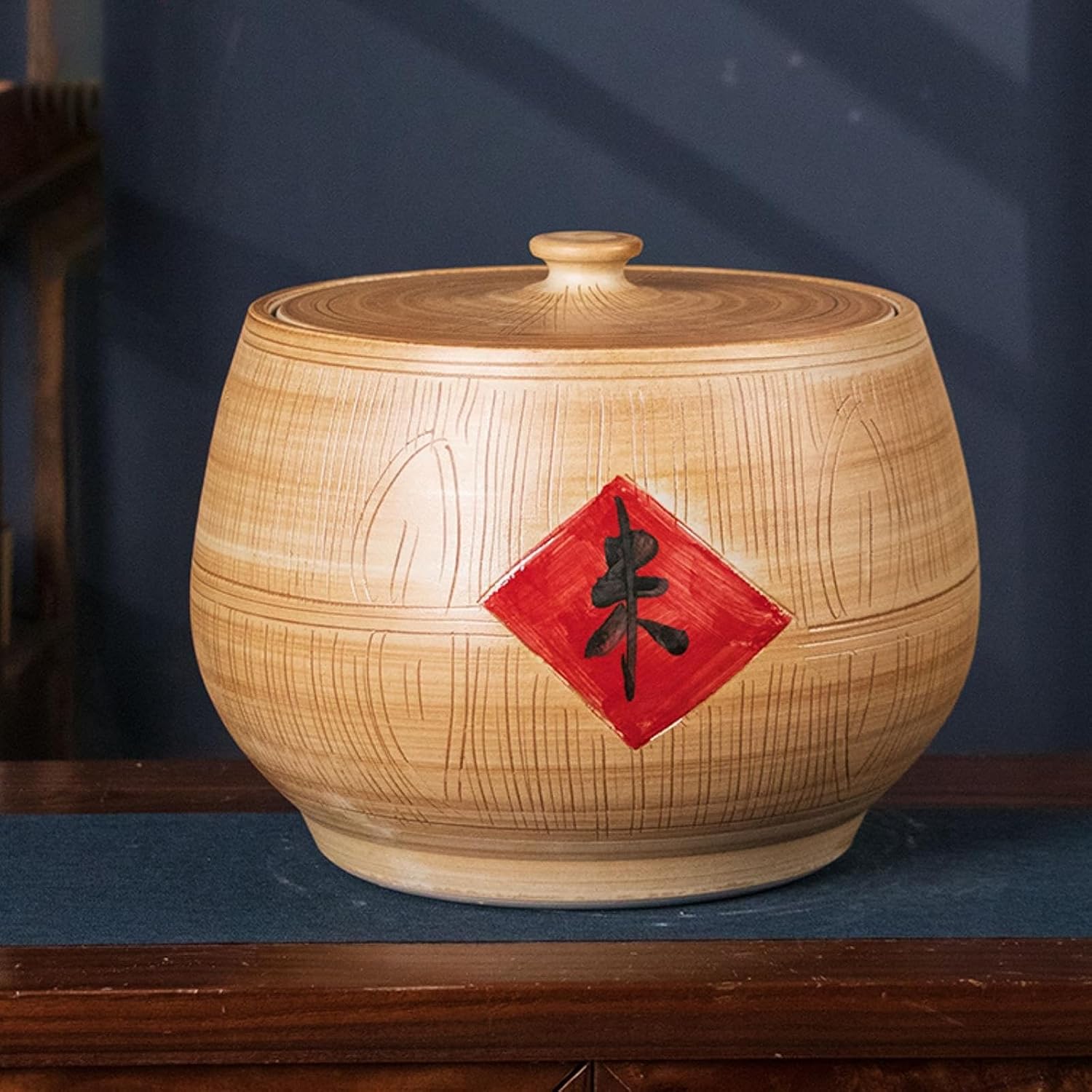 Ceramic Sealed Ceramic Rice Bucket with Lid,Ceramic Rice Storage Container